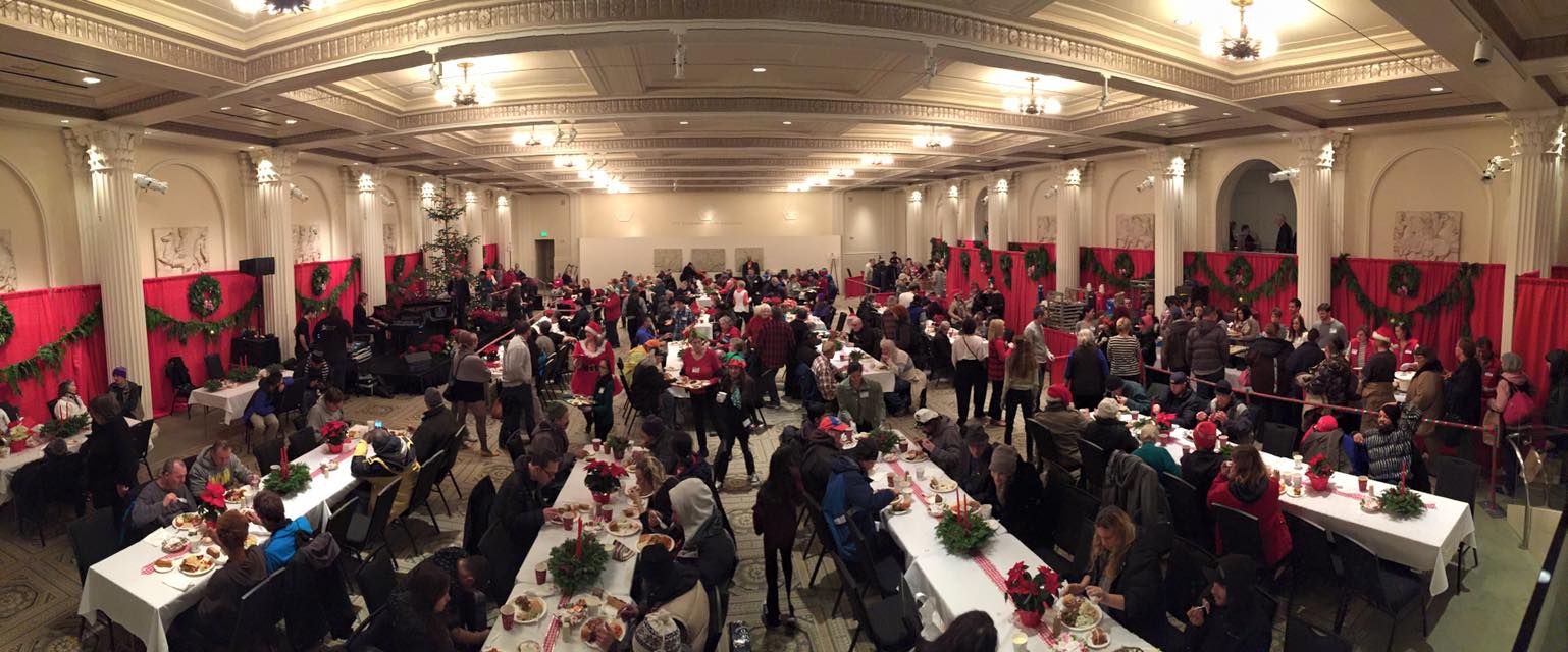 Ballroom view of Christmas Dinner